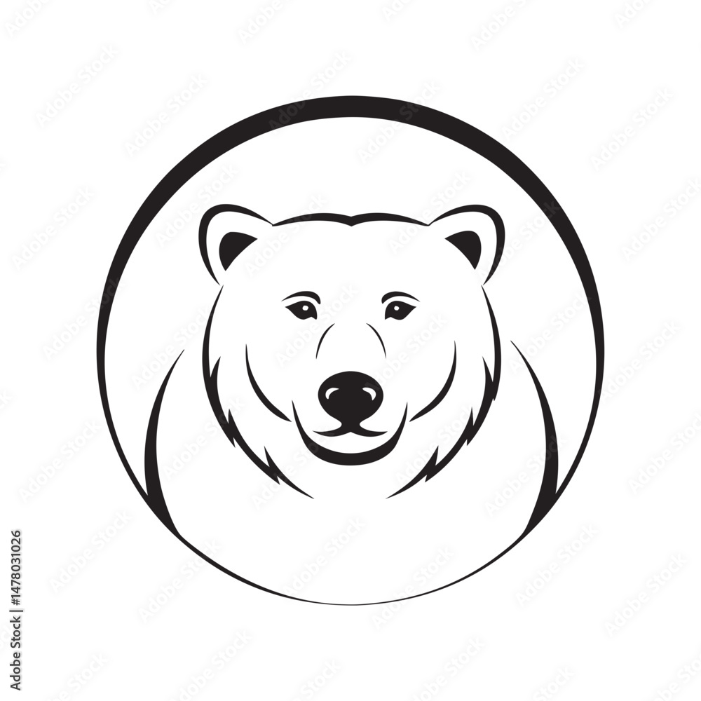 polar bear vector line art icon vector polar bear vector line art icon vector