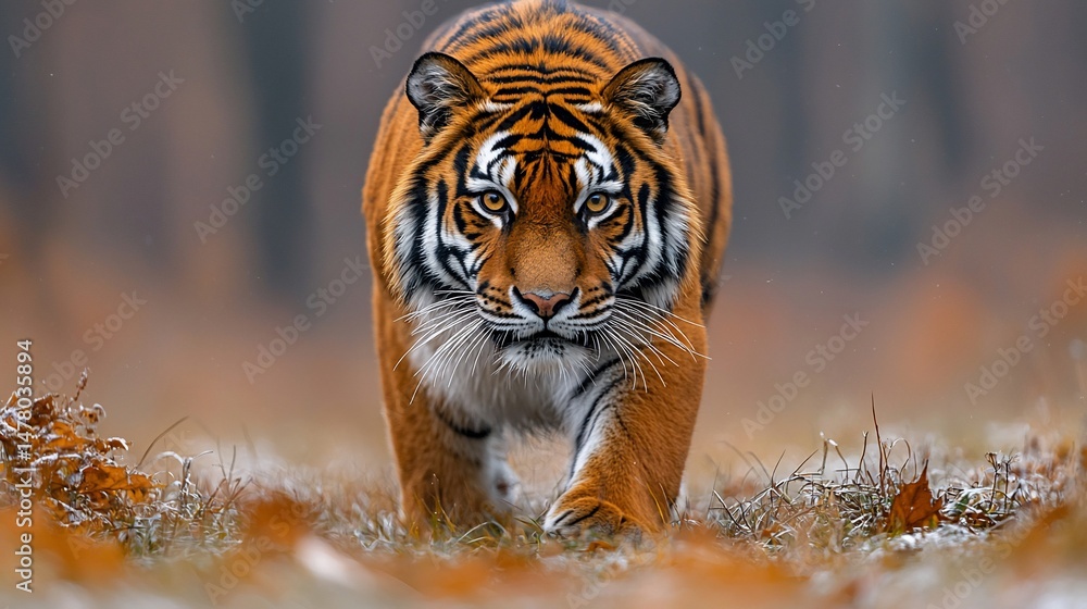 Fototapeta Tiger in Autumn Forest