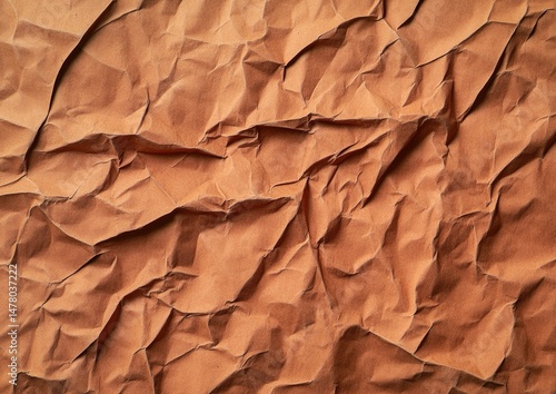Wallpaper Mural Crinkled, terracotta-toned paper texture Torontodigital.ca