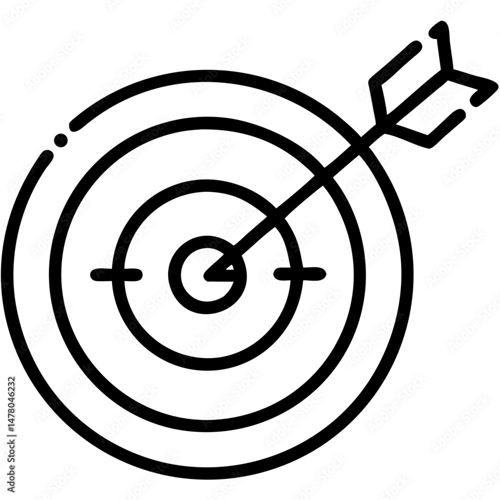 Target with arrow illustration on a simple background Target with arrow illustration on a simple background