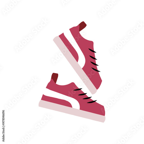  Sneakers Icon. Flat isolated vector illustration on transparent background.