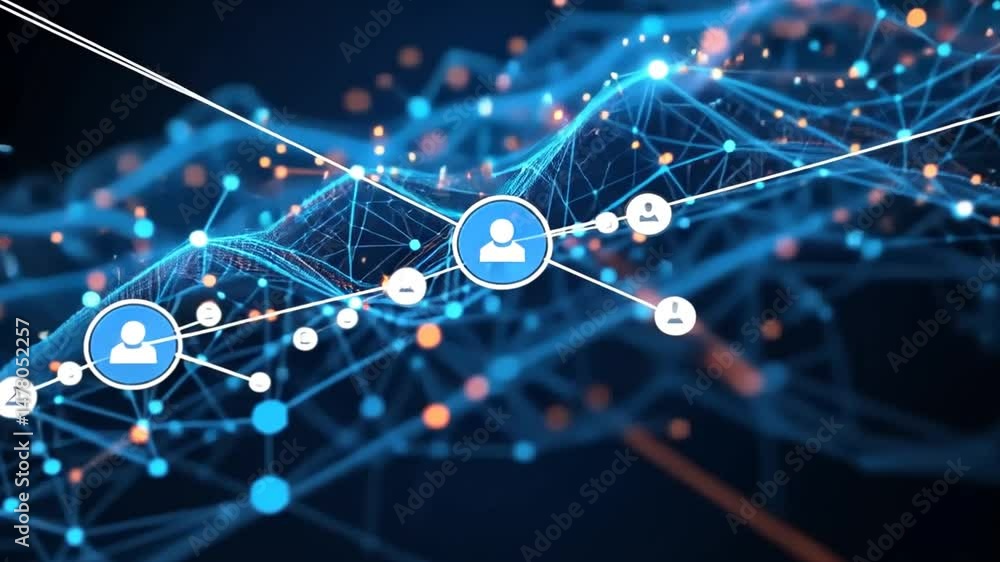 Interconnected Digital World: Abstract visualization of a dynamic ...