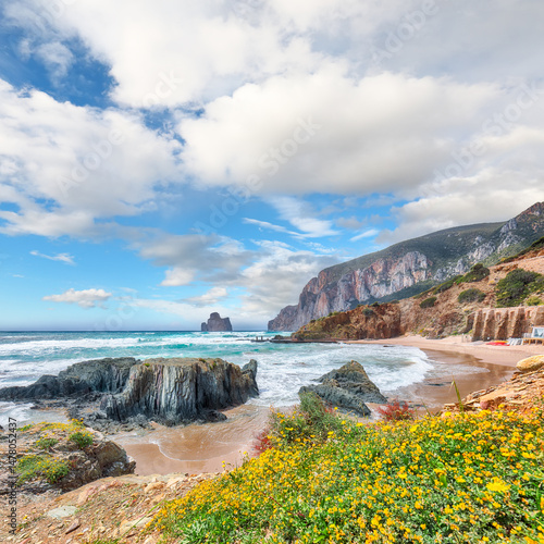 Unbelivable view of beach Portu Cauli in Masua with Pan di Zucchero at background.