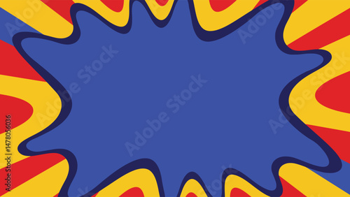 bold funky pop comic waves background with open center space