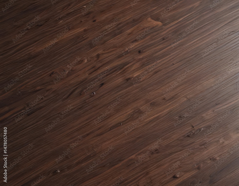 Obraz premium Dark, polished wood surface with visible grain, natural sheen , wood surface texture, smooth wood