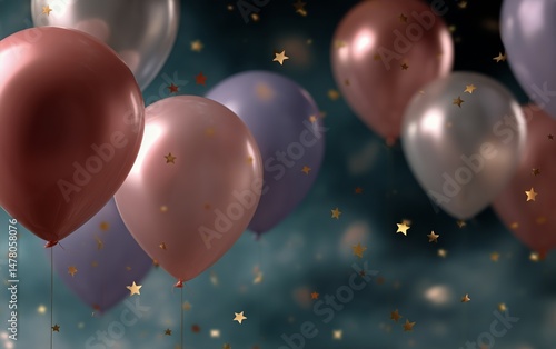 Colorful Balloons Create a Festive Atmosphere in an Elegant Indoor Space