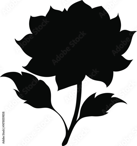 beautiful flower sketch silhouette