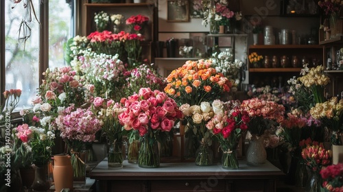 Wallpaper Mural A flower shop interior filled with vibrant bouquets. Torontodigital.ca