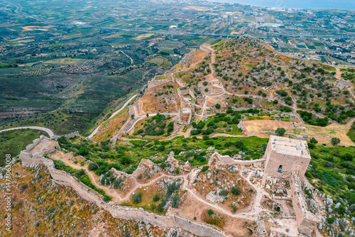 Obraz na płótnie Acrocorinth fortress, Upper Corinth, the acropolis of ancient Corinth Peloponnese, Greece w salonie