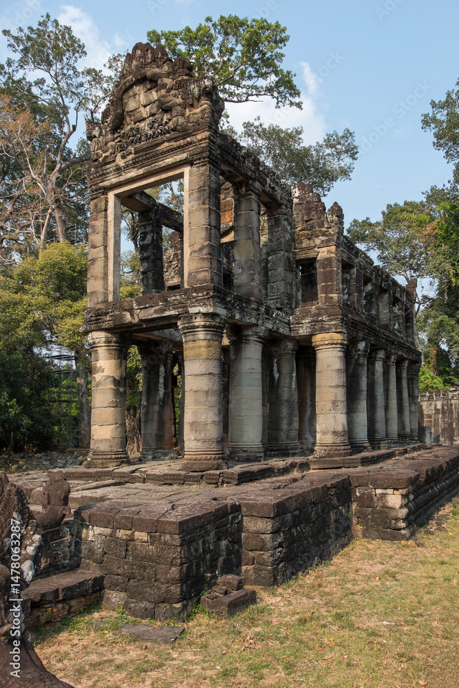 Naklejka premium Restos arqueológicos en Preah Khan, Camboya