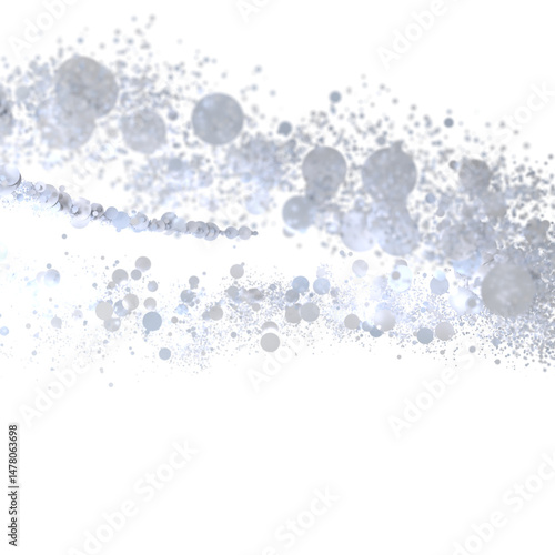 Wallpaper Mural Floating silver spheres, bokeh effect, abstract background. Perfect for modern designs. Torontodigital.ca