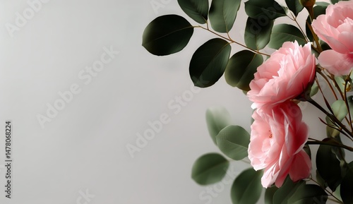 Obraz na płótnie Beautiful Pink Roses in Full Bloom Against a Soft Background w salonie