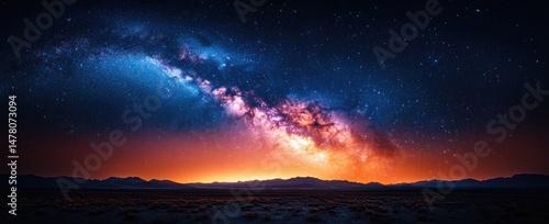 Stunning celestial display over a vast landscape.