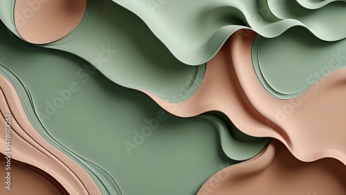 Fluid background in sage green and soft clay.  earthy, elegant, and effortlessly modern.