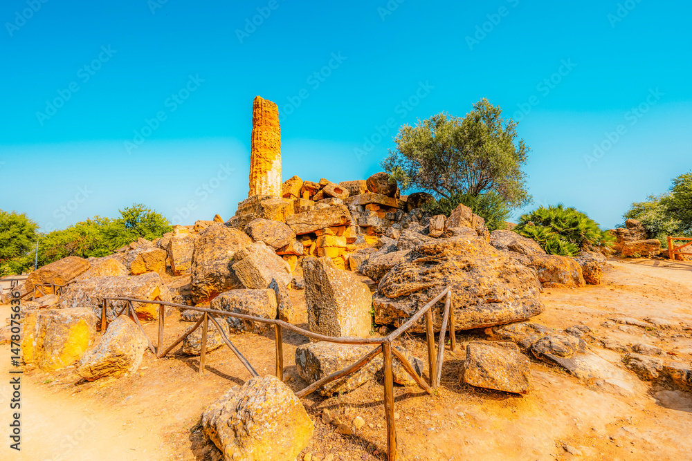 The greek temple of Juno in the Valley of the Temples, Agrigento, Sicily.