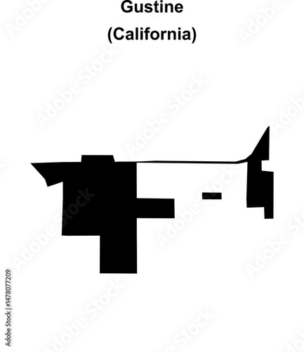 Gustine (California) blank outline map