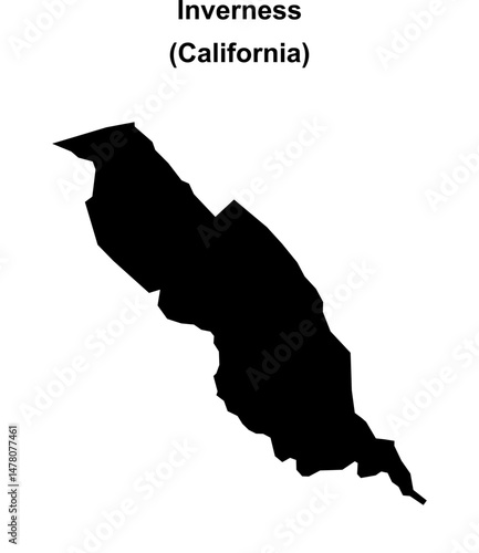 Inverness (California) blank outline map