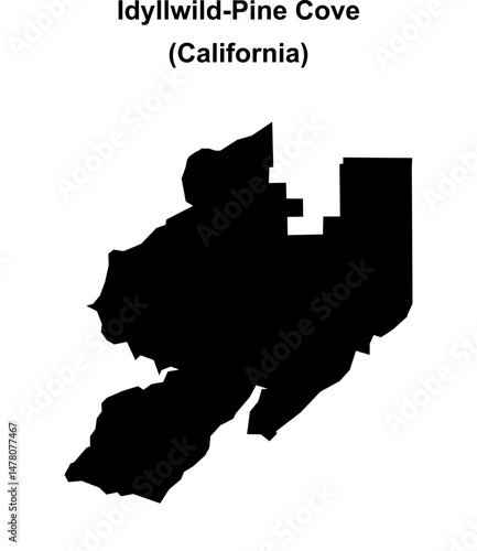 Idyllwild-Pine Cove (California) blank outline map