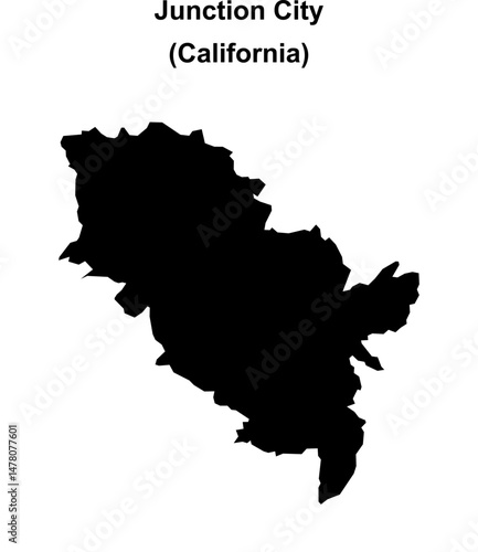 Junction City (California) blank outline map
