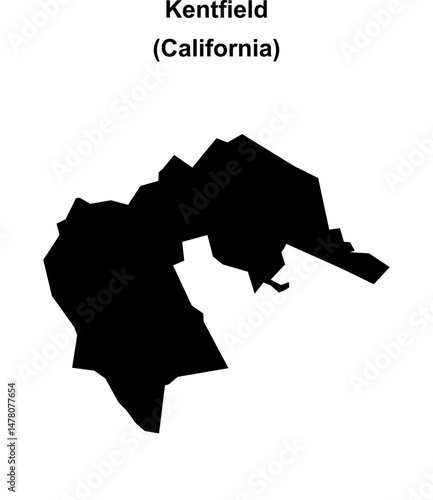 Kentfield (California) blank outline map