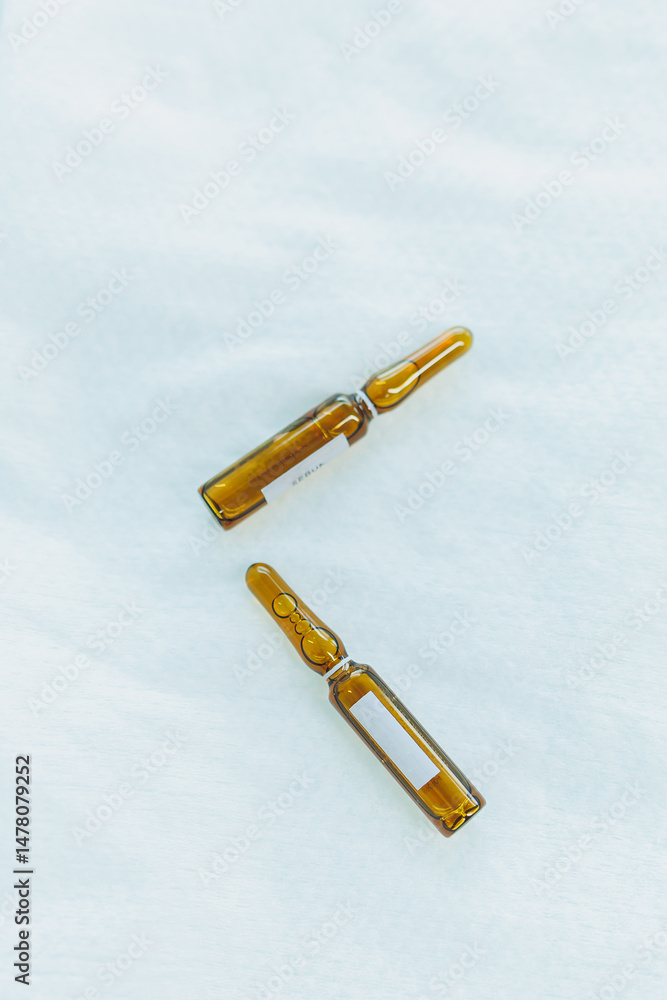 A CloseUp View of Multiple Small Brown Vials Set Against a Soft Background An Ideal Choice for Packaging Pharmaceutical and Cosmetic Products in a Professional and Appealing Manner