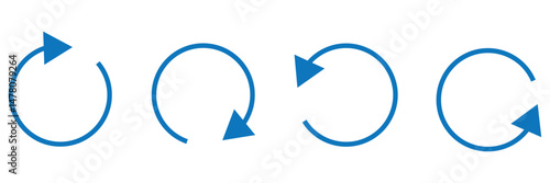 circle arrow icon set. circular arrow icon, refresh, reload arrow icon symbol sign, vector illustration eps 10 