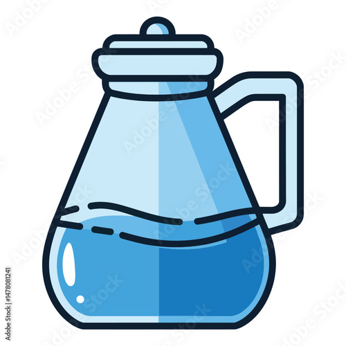 Trendy icon of a water jug or water container. Vector illustration ideal for hydration, kitchenware, eco lifestyle, and minimal flat design themed projects.