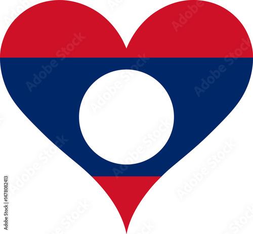 Free Download Heart Flag Laos, Heart Laos Flag - GFXLoad