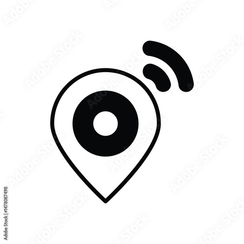 Active Location Icon Vector Stock Illustration