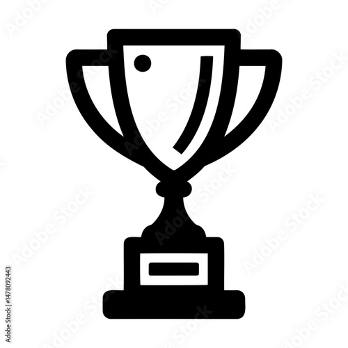 Trophy cup symbolizing victory and achievement in black silhouette  