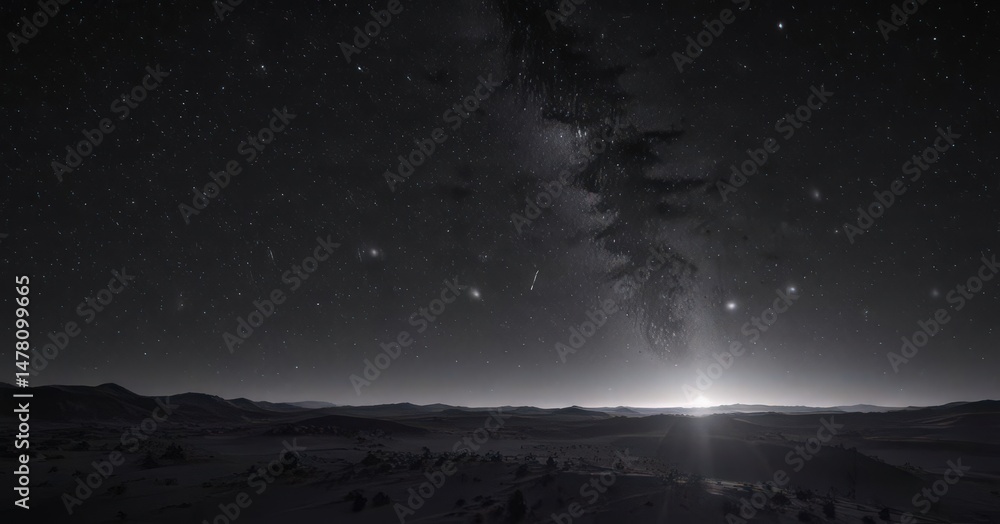 Fototapeta premium Vast, star-studded expanse of black, stars shimmering brightly , starfield, cosmic