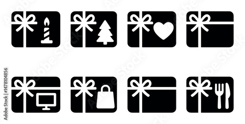 Holiday and occasion gift card icons