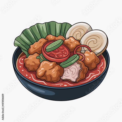 Sweet and Sour Pork with Vegetables in Sauce