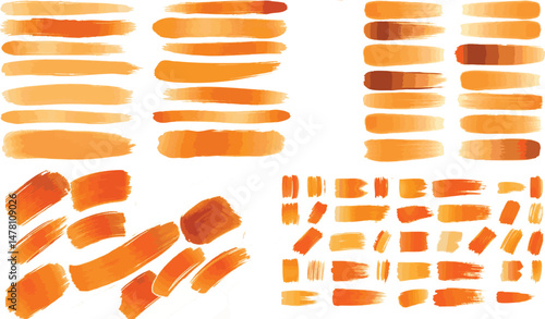 Abstract Grid Composition with Colorful Brushstrokes and Hand-Drawn Vector Doodles for Creative Design Projects