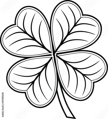 Shamrock Clover Leaf Silhouette Vector Patrick?s Day Icon Design