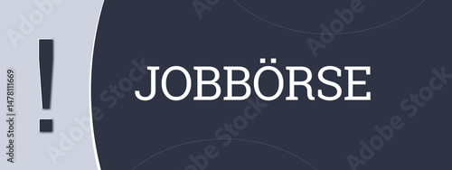 Jobboerse (Job exchange) - A blue banner illustration with white text.