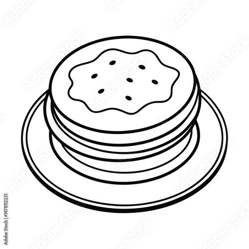 blini traditional food line art vector artwork