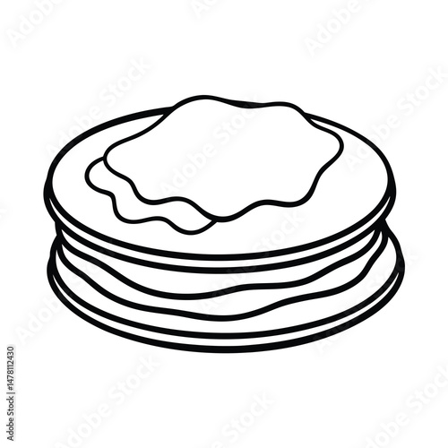 blini traditional food line art vector artwork