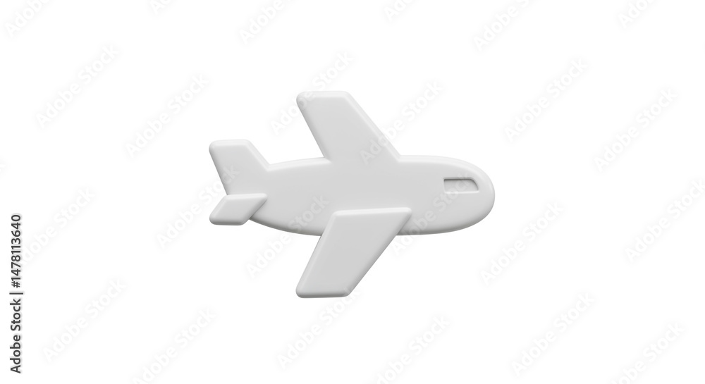 Fototapeta premium Simple white airplane icon design perfect for travel apps and websites clean minimalist style