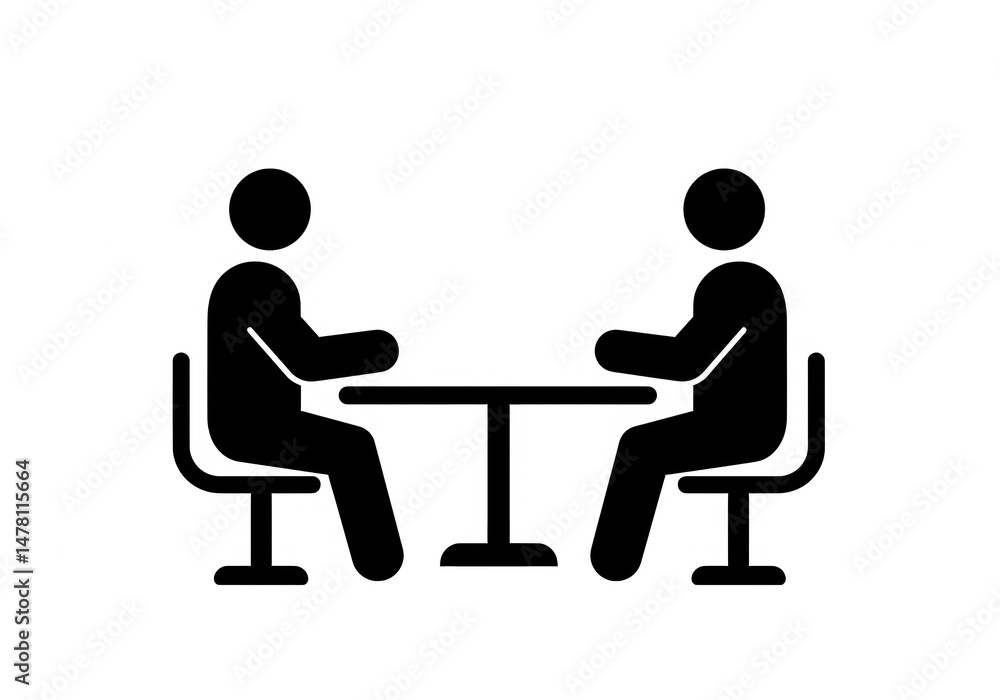 Meeting at table, simple icon isolated on transparent background Meeting at table, simple icon isolated on transparent background