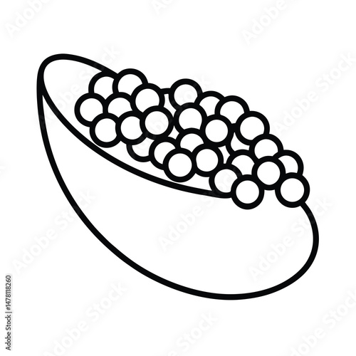 simple caviar line vector