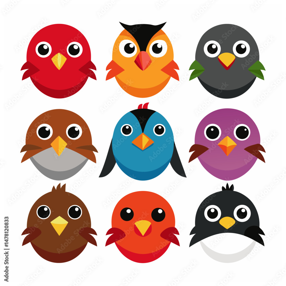 angry bird face cartoon vector illustration isolated on a white background design angry bird face cartoon vector illustration isolated on a white background design