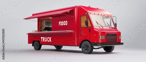 Classic Red Food Truck: A Vibrant Culinary Design