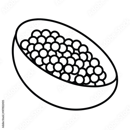 simple caviar line vector