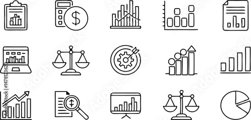 Line Style Vector Icon Set ? Data Analysis & Business Intelligence Symbols