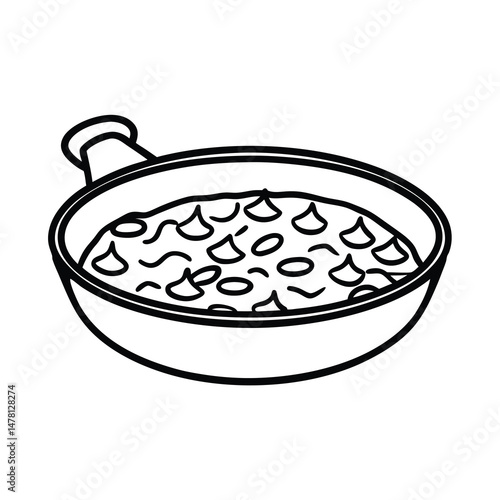 simple paella line drawing