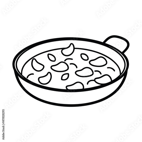 simple paella line drawing