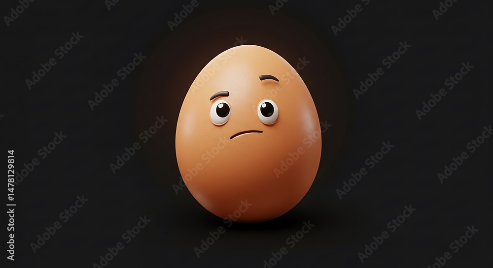 custom made wallpaper toronto digitalEgg with Face Showing Sad Expression Standing on Black
