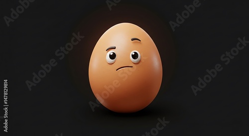 Wallpaper Mural Egg with Face Showing Sad Expression Standing on Black Torontodigital.ca