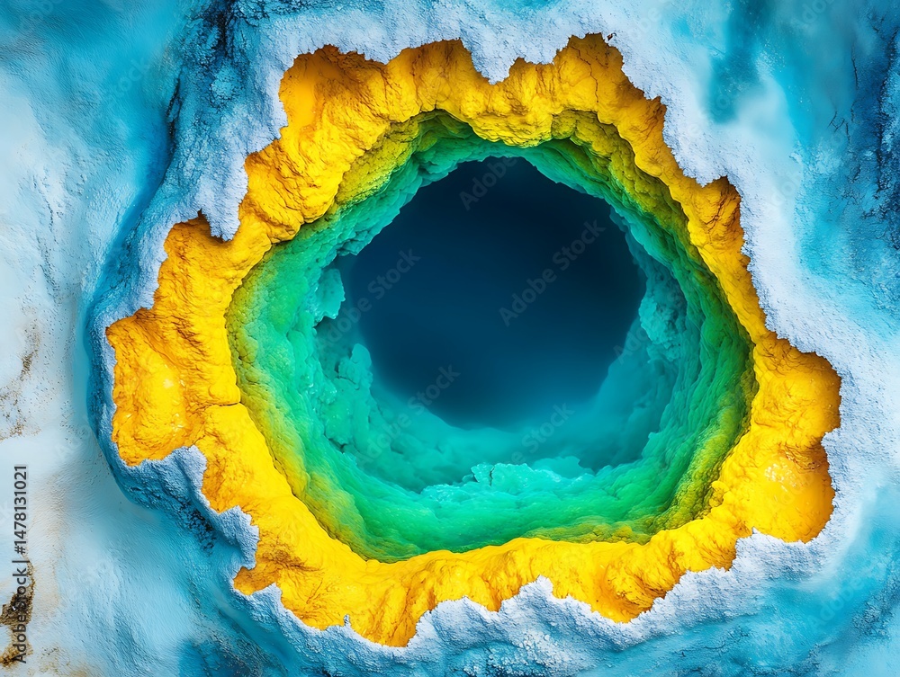 Colorful ice cave opening Colorful ice cave opening